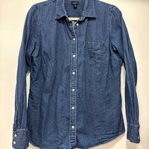 J.Crew Denim Button Down in Dark Wash Size M